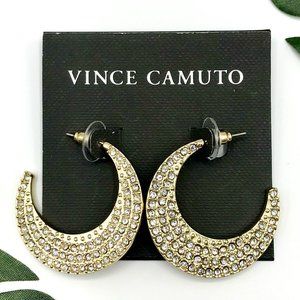 VINCE CAMUTO Gold Jeweled Moon Shaped Earrings